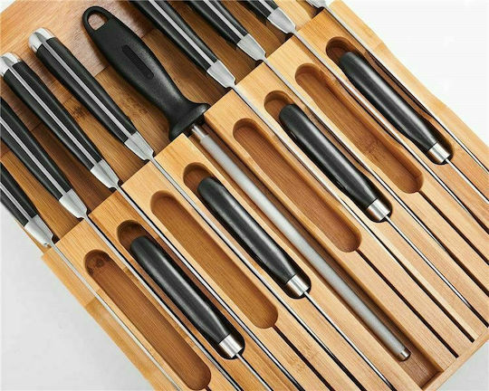Bamboo Wooden Drawer Cutlery Tray 43.8x29.2x4.5cm Brown
