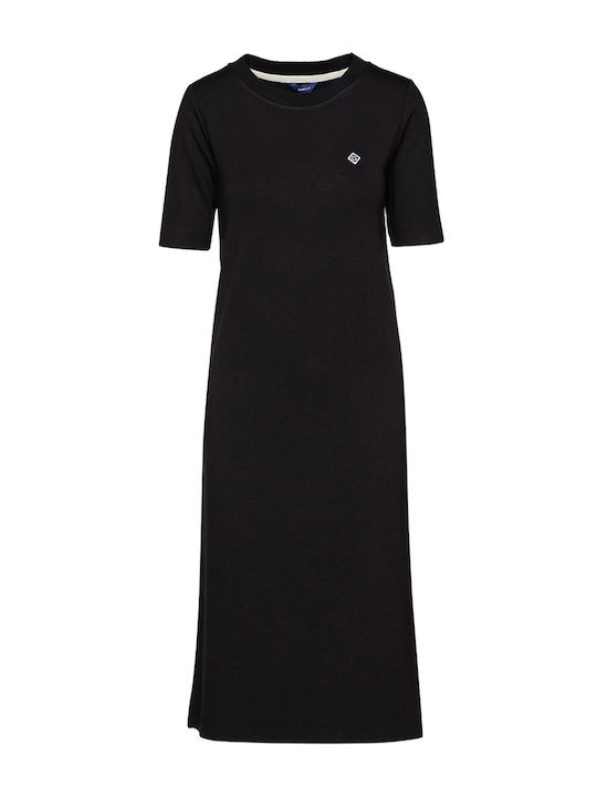 Summer Midi T-Shirt Dress Black