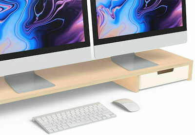 POUT EYES 02501-02(W) Stand Desk Mounted for 2 Monitors White