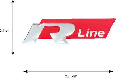 Race Axion Adhesive Badge for Car R Line 7.5 x 2.1cm in Red Colour