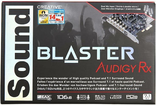 Creative Sound Blaster Audigy RX ​Εσωτερική PCI Express Κάρτα Ήχου 7.1