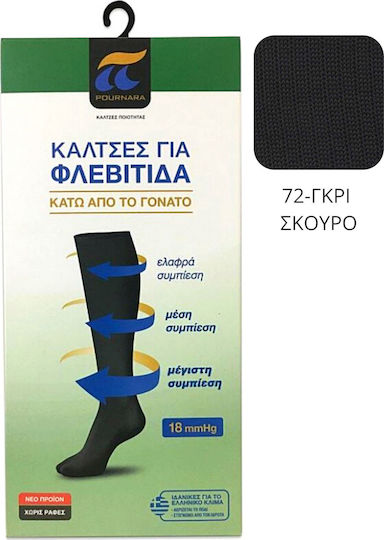 Pournara Socks Calf High Graduated Compression 18 mmHg Molivi