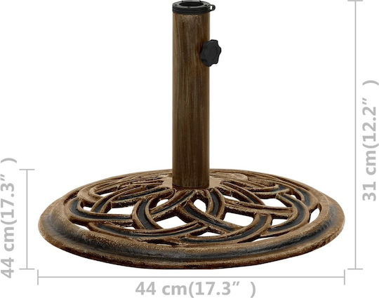 vidaXL Umbrella Stand made of Cast Iron Coffee 44x44x31cm
