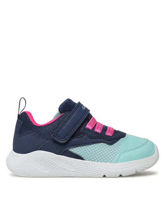 Geox Kids Anatomic Sneakers for Girls with Laces & Strap Navy Blue