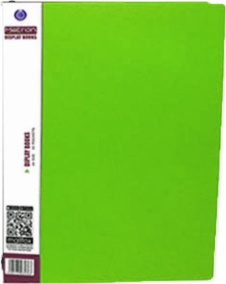 Metron Clipboard Flexible with 50 plastic sleeves Slides for Paper A4 Green 1pcs