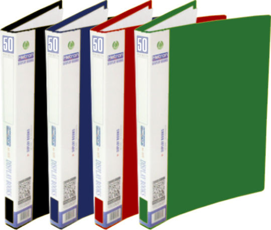 Metron Clipboard Flexible with 50 plastic sleeves Slides for Paper A4 Green 1pcs
