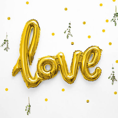 Balloon Foil Jumbo Valentine's Day Letter Gold B--118440 59cm