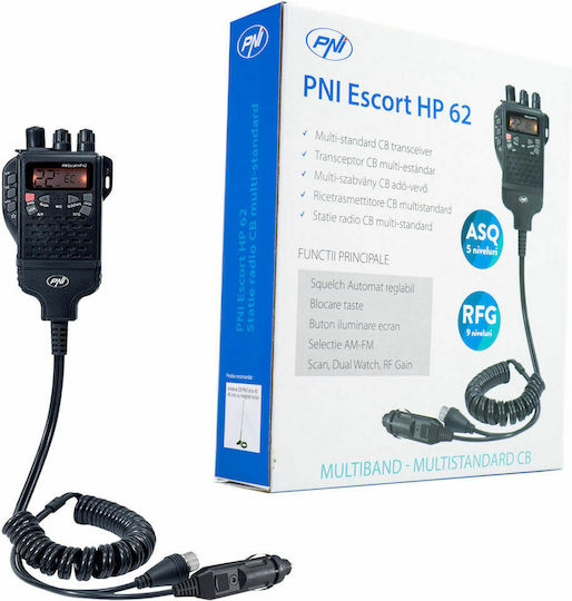 PNI HP-62 CB Αυτοκινήτου 4W με Μονόχρωμη Οθόνη