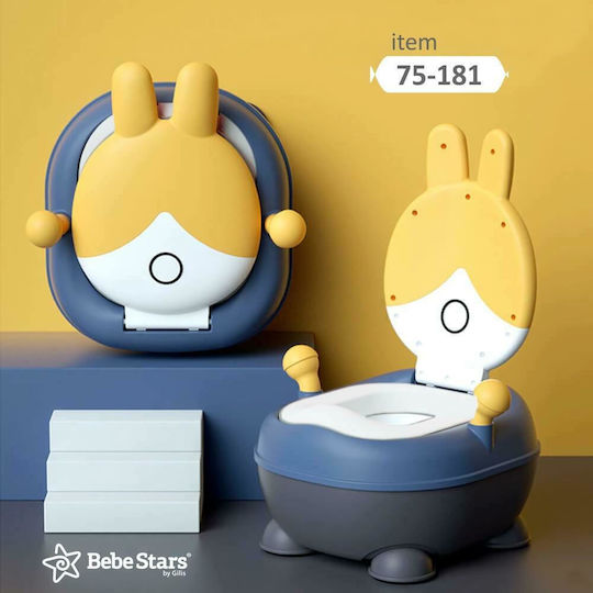 Bebe Stars Potty Bowl Rabbit with Lid Blue