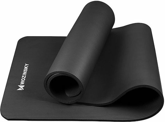Wozinsky Στρώμα Γυμναστικής Yoga Μαύρο με Ιμάντα Μεταφοράς (181x61x1cm)