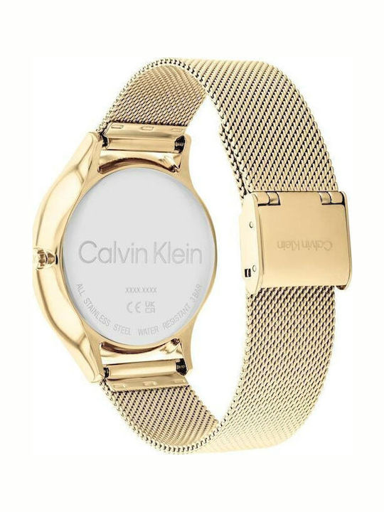 Calvin Klein Timeless Γυναικείο Ρολόι 38mm Χρονογράφος Μπαταρίας με Χρυσό Μεταλλικό Μπρασελέ