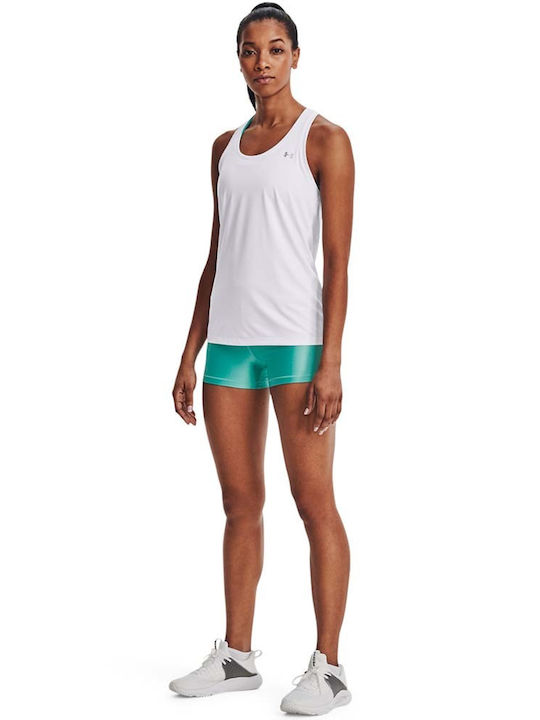 Women's Training Legging Shorts Shiny & High Waisted Turquoise