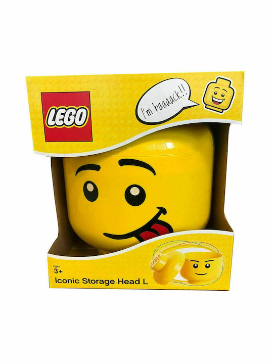 LEGO Παιδικό Κουτί Αποθήκευσης από Πλαστικό Head Κίτρινο 24x24x27cm