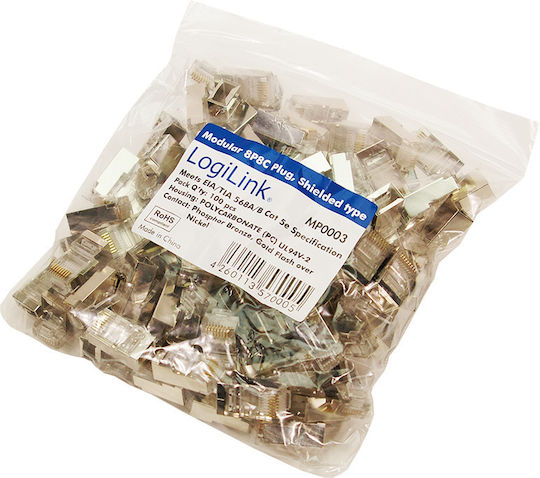 LogiLink Plug RJ-45 male Cat5e 100pcs Transparent (MP0003)
