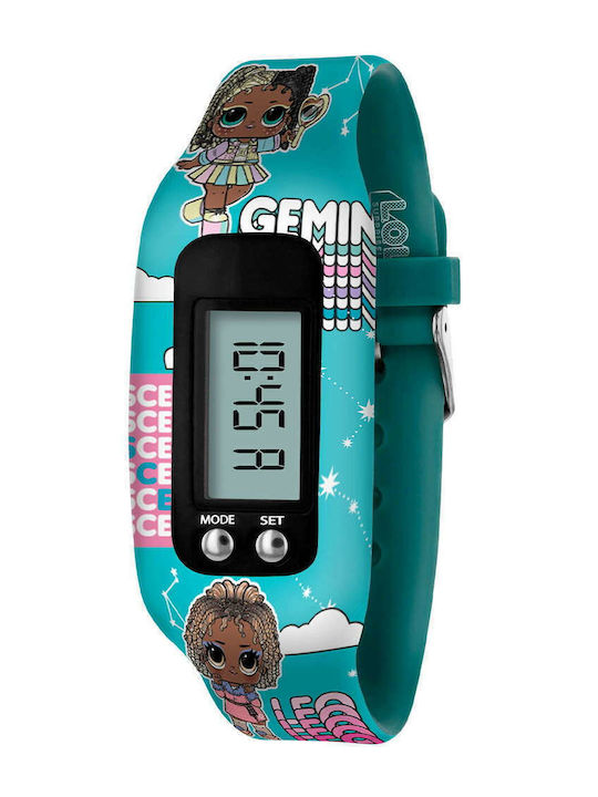 Disney Детски Часовник Activity Tracker L.O.L Surprise с Каучукова/Пластмасова Каишка Тюркоазен
