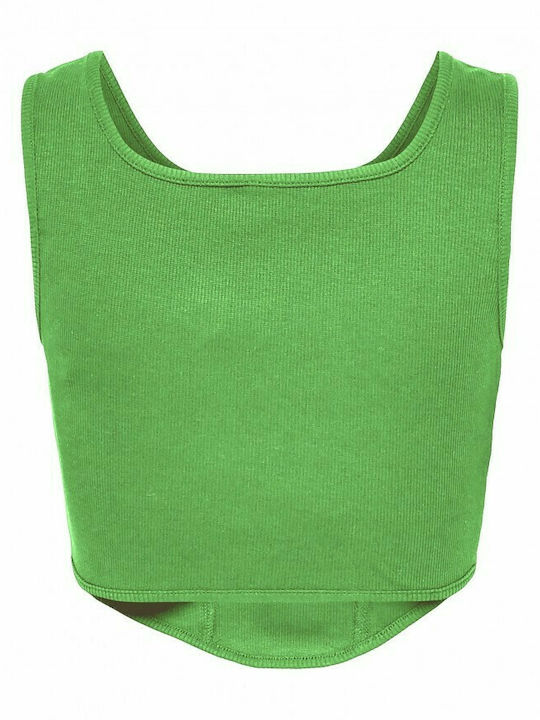 Only Adrianna pentru Femei de Vară Crop Top fără Mâneci Monocrom Verde