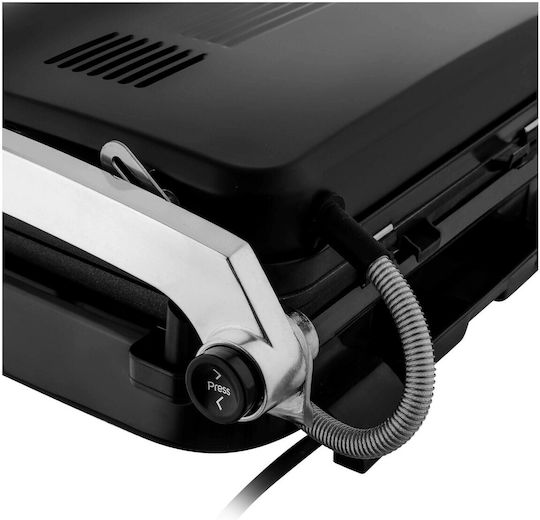 Sencor Tabletop Electric Grill Smooth and Ribbed Plate 2100W with Lid and Adjustable Thermostat 30cmx25cmcm
