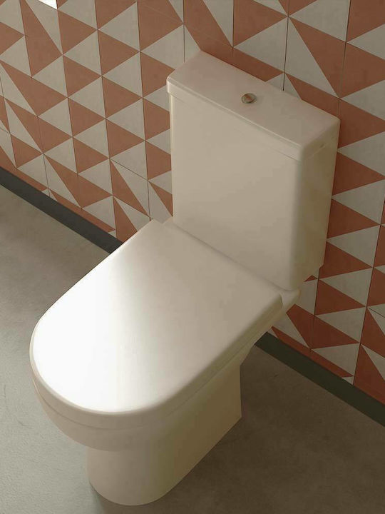 Orabella Compact Floor-Standing Toilet and Flush that Includes Soft Close Cover White