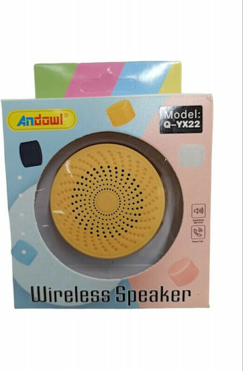 Andowl Q-YX22 Ηχείο Bluetooth 3W με Διάρκεια Μπαταρίας έως 4 ώρες Κίτρινο