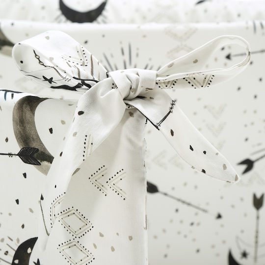 La Millou Bright Luna Crib Bumpers Classic Inside White/Black 25x210cm