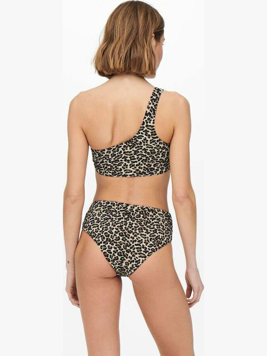 Bikini Slip Hohe Taille Black/Beige