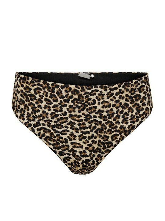 Bikini Slip Hohe Taille Black/Beige