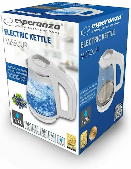 Esperanza Kettle 1.7lt 1500W White