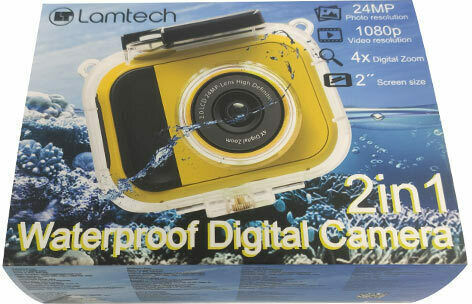 Lamtech 2in1 Action Camera Full HD (1080p) Underwater (with Case) with Screen 2" Yellow