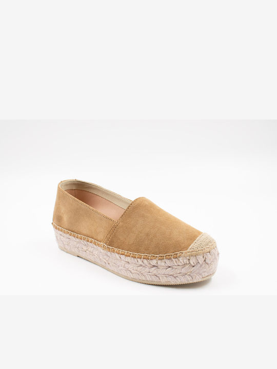 Viguera 1726 Women's Suede Espadrilles Beige