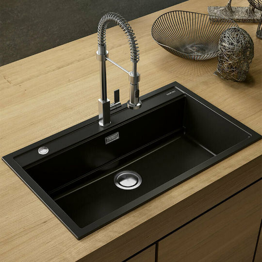 Elleci Best 360 Keratek LKB36086 Drop-In Sink Synthetic Granite W86xD51cm Black