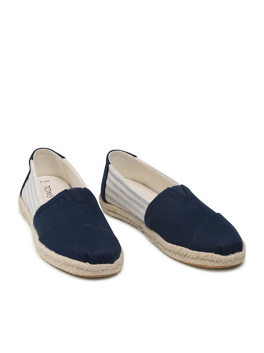 Alpargata Rope Fabric Women's Espadrilles in Navy Blue Color