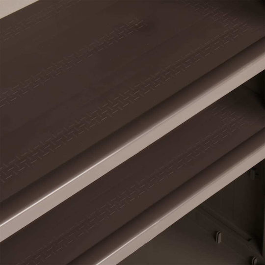 Double Door Wardrobe Plastic with 2 Shelves Brown 65x45x88cm