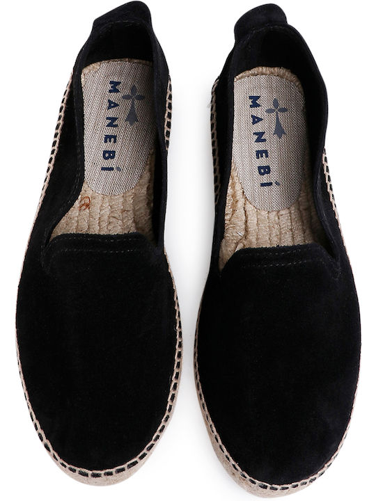 Hamptons Suede Γυναικείες Εσπαντρίγιες σε Μαύρο Χρώμα