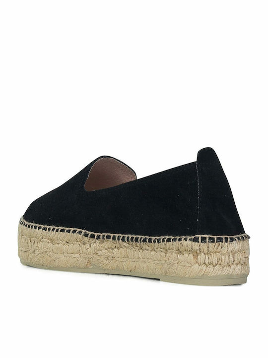 Hamptons Suede Γυναικείες Εσπαντρίγιες σε Μαύρο Χρώμα
