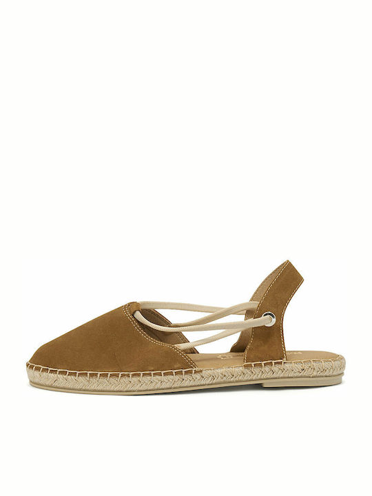 Women's Leather Espadrilles Tabac Brown