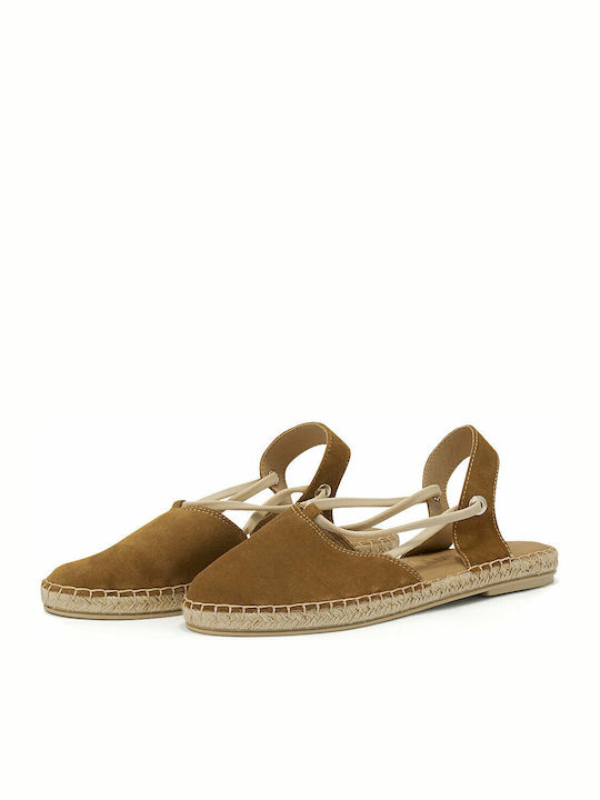 Women's Leather Espadrilles Tabac Brown
