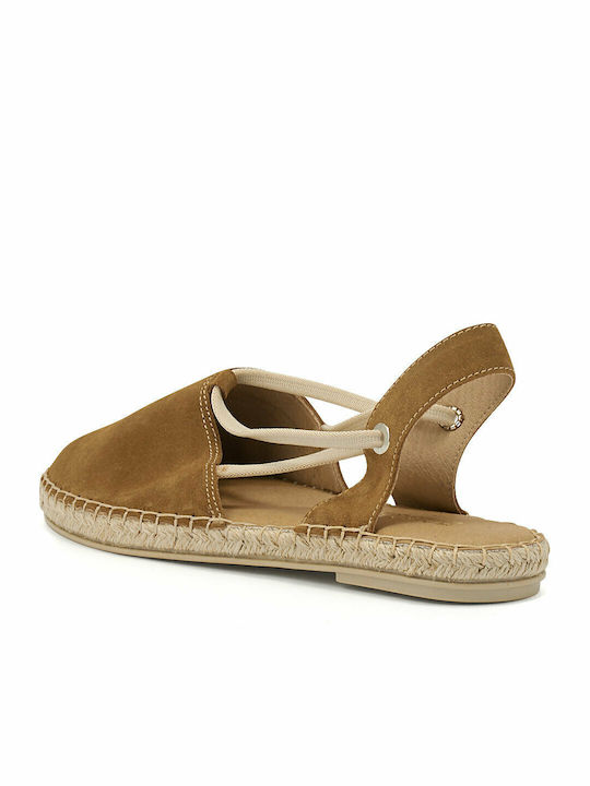 Women's Leather Espadrilles Tabac Brown