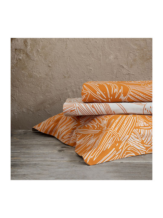 Nima Bettwäsche-Set Überdoppel 240x270cm. Arbust Deep Orange 4Stück