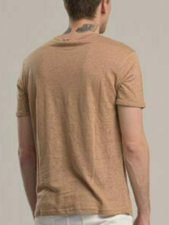 Gianni Lupo Q Ανδρικό T-shirt Camel Μονόχρωμο