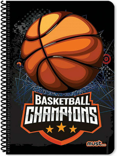Must Team Σπιράλ Τετράδιο Ριγέ Β5 60 Φύλλων 2 Θεμάτων PlayMore (Διάφορα Σχέδια/Χρώματα)