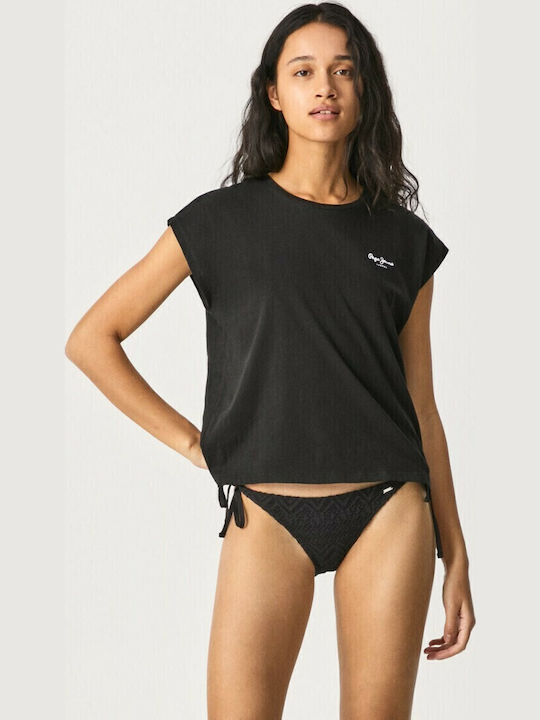 Wendy Bikini Slip με Κορδονάκια Μαύρο