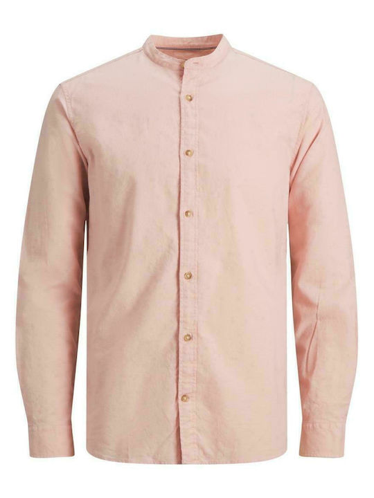 Langärmlig Leinen Hemd Rosa