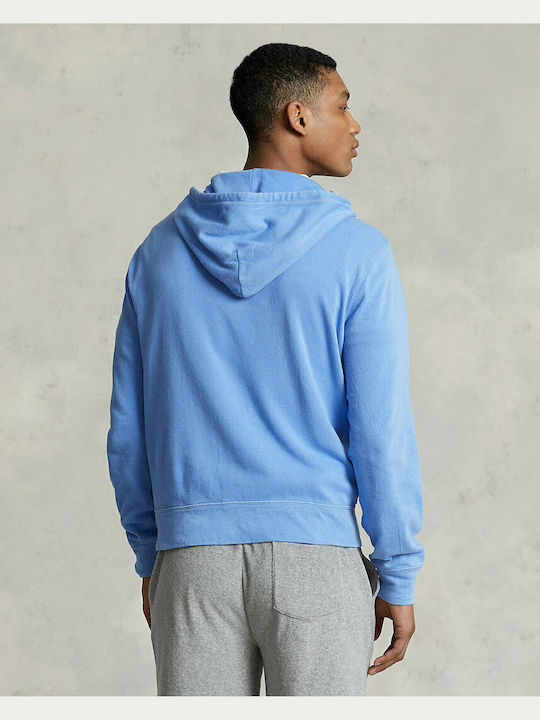 Ralph Lauren Men's Sweatshirt Jacket with Hood and Pockets Blue