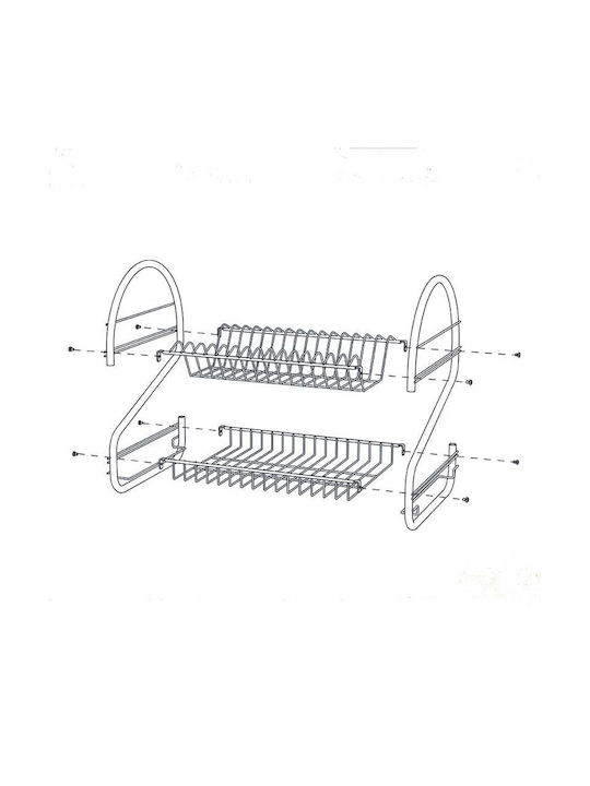 Tekno-Tel Inox Geschirrabtropfer Silber 46x30x44cm