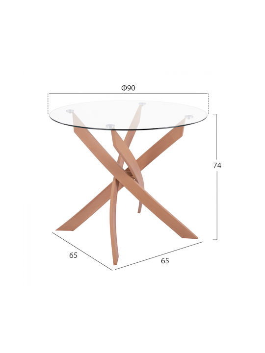 Трапезария МАСА 5бр Transparent / Beige 90x90бр