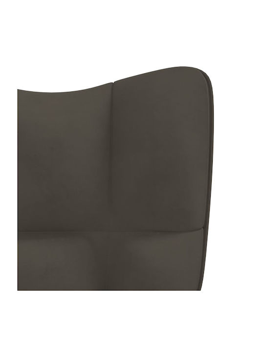 Schaukelstuhl mit Fußhocker Samt Dark Grey 61x78x98cm