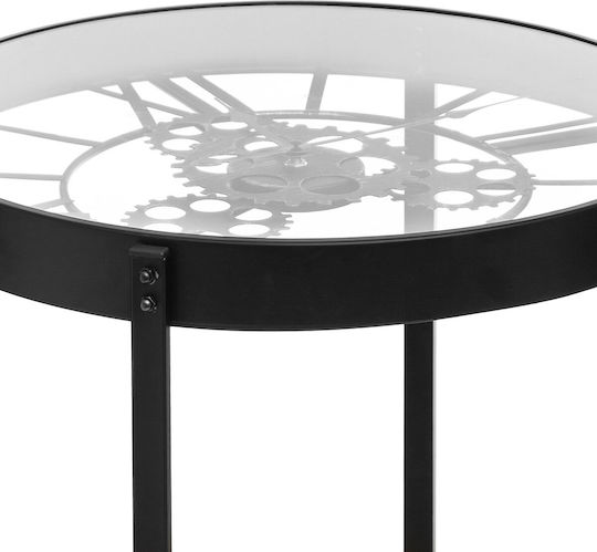 Round Side Table A-s Meca Glass Black 51x51x49 cm