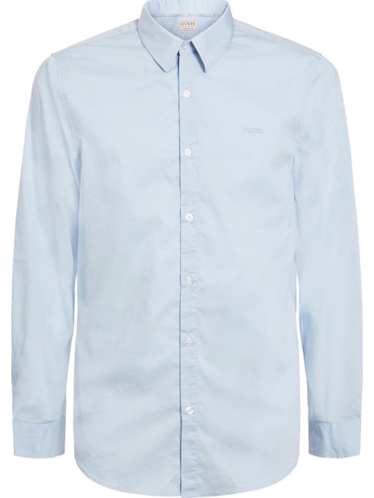 Sunset Long-sleeved Cotton Shirt Airway Blue
