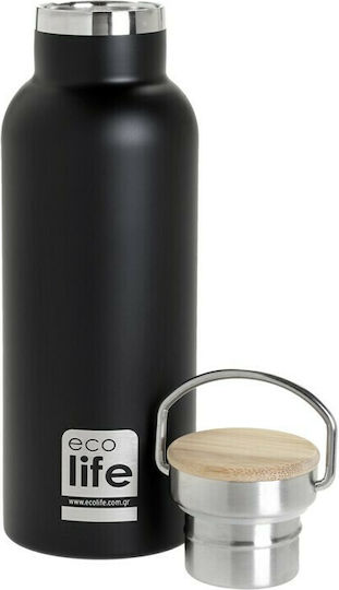 Ecolife Recyclable Thermos Bottle Stainless Steel BPA Free 500ml Black