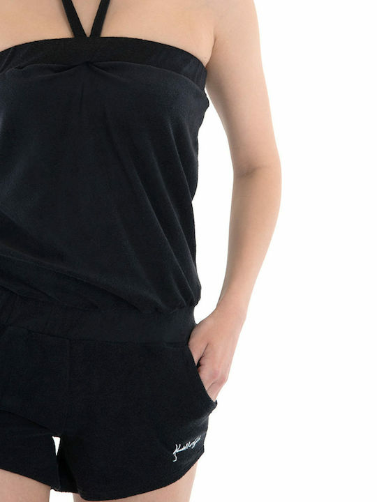Women's Sleeveless One-piece Shorts Black